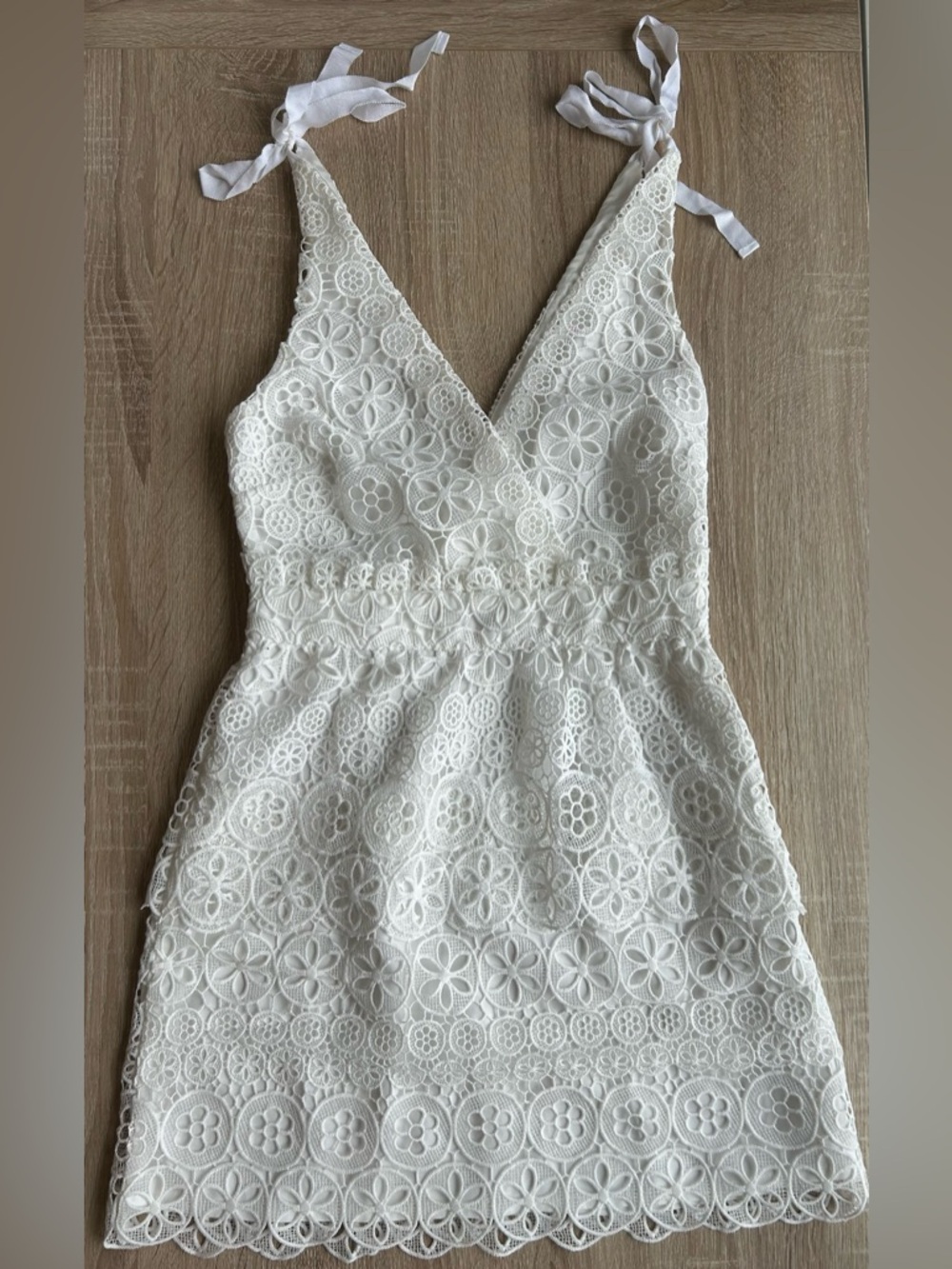 MAJORELLE Juliette White Eyelet Lace Minidress Bridal Bachelorette Wedding